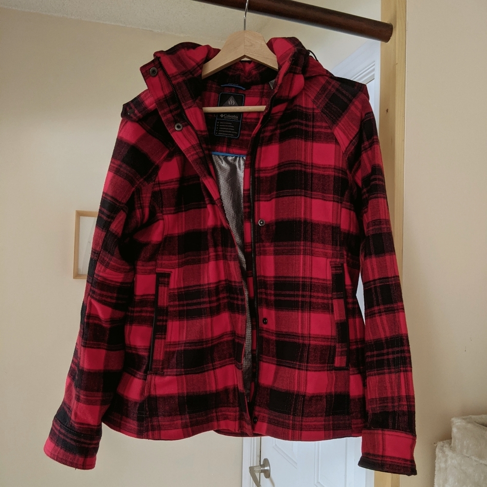 Columbia plaid hooded jacket